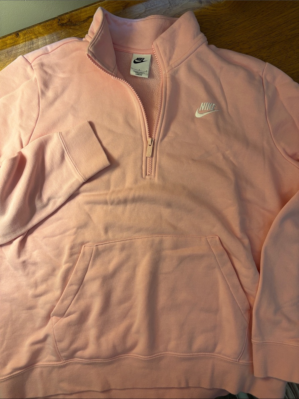 Nike Light Pink Quarter-Zip Fleece Pullover